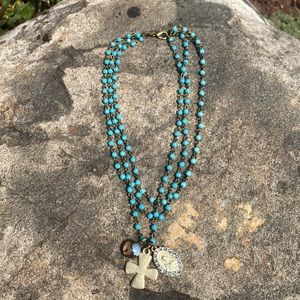 Beaded Faith charm necklace